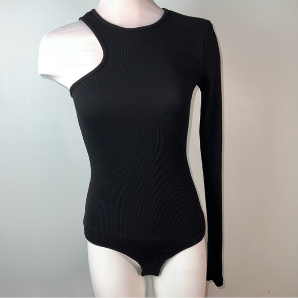 AGOLDE Black Cutout Long Sleeve Bea Bodysuit- Women’s Size Small - Picture 1 of 9